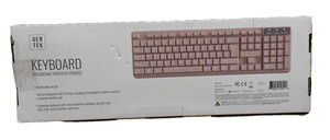 Gen Tek Ergonomic Wired Pink Keyboard Full Size USB Plug & Go With Number Pad